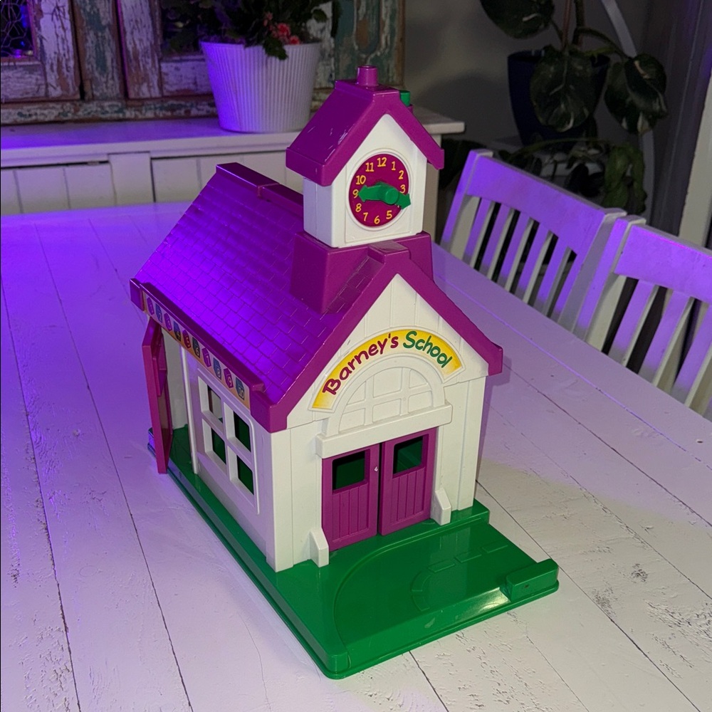 Vintage 1992 Barney's School Playhouse - Purple and Green